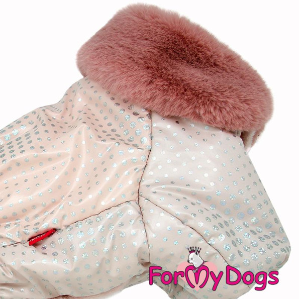 Зимний комбинезон для собак For My Dogs "Горошки" розовый -
                                                        Фото 5