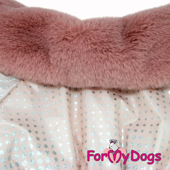 Зимний комбинезон для собак For My Dogs "Горошки" розовый -
                                                        Фото 6