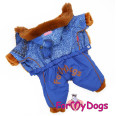 Зимовий комбінезон для собак For My Dogs "Джинс" синій