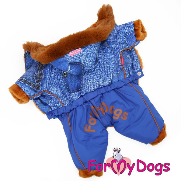 Зимовий комбінезон для собак For My Dogs "Джинс" синій