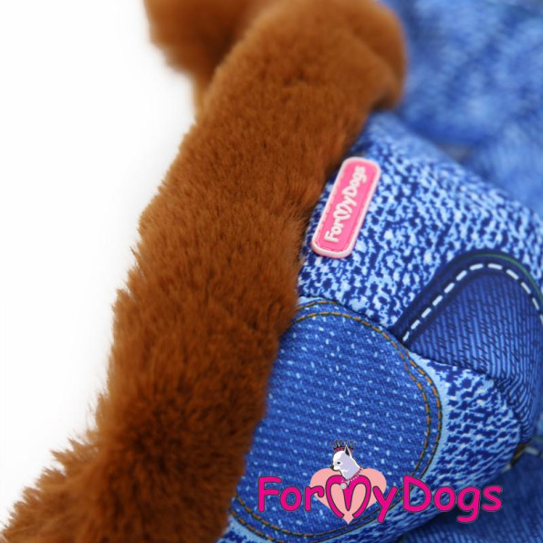 Зимовий комбінезон для собак For My Dogs "Джинс" синій -
                                                        Фото 6