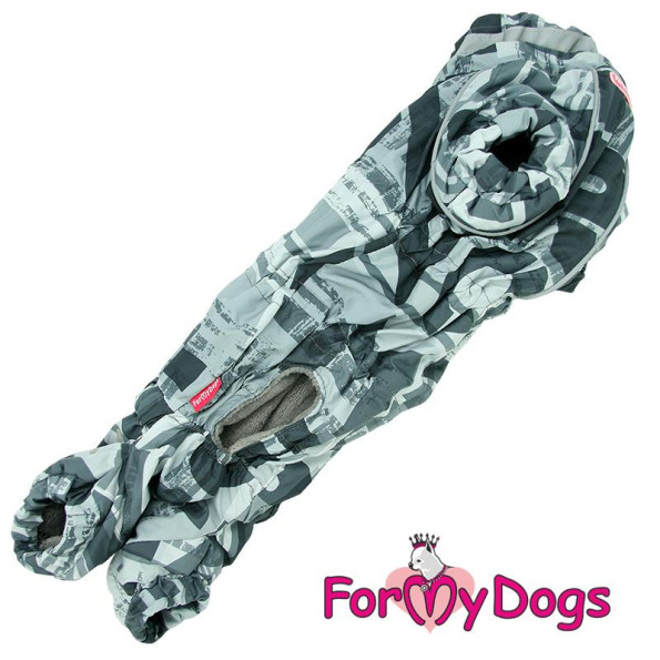 Зимний комбинезон для собак For My Dogs "Разводы" породы Таксы и Вельш Корги, Серый TC2 -
                                                        Фото 2