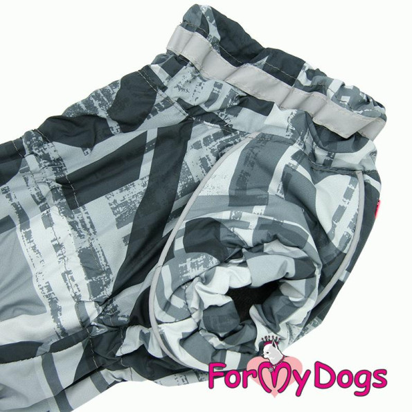 Зимний комбинезон для собак For My Dogs "Разводы" породы Таксы и Вельш Корги, Серый TC2 -
                                                        Фото 3