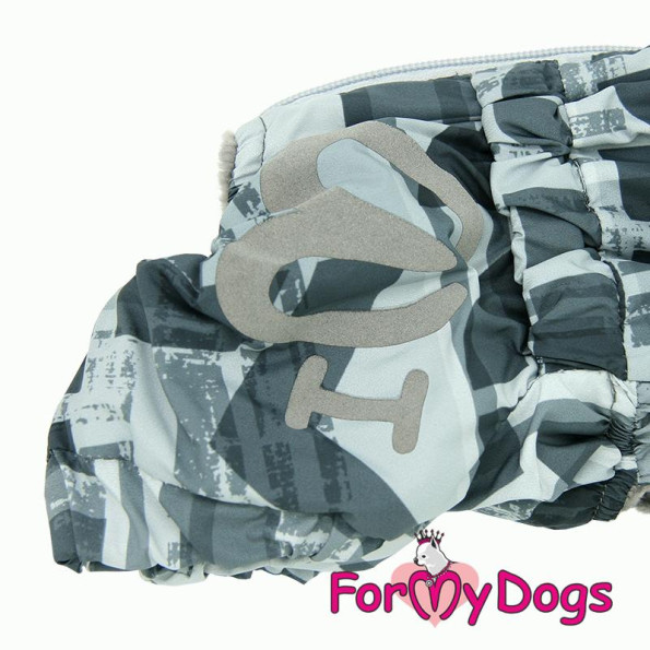 Зимний комбинезон для собак For My Dogs "Разводы" породы Таксы и Вельш Корги, Серый TC2 -
                                                        Фото 5
