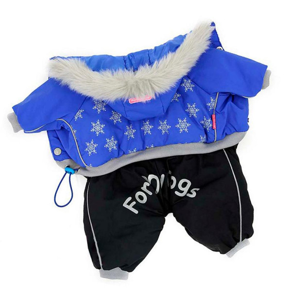 Зимний комбинезон для собак For My Dogs "Светодиодные Cнежинки" Голубой 10