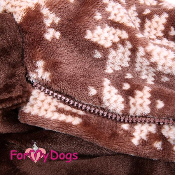 Зимний комбинезон для собак For My Dogs "Сканди Зимняя Пижама" коричневый -
                                                        Фото 2
