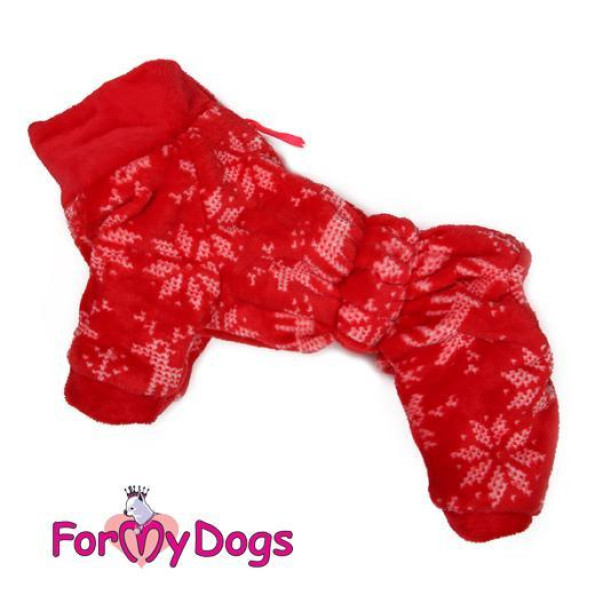 Зимовий комбінезон для собак For My Dogs "Сканді Зимова Піжама" червоний