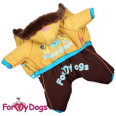Зимний комбинезон для собак For My Dogs "Усатые Мишки" желтый