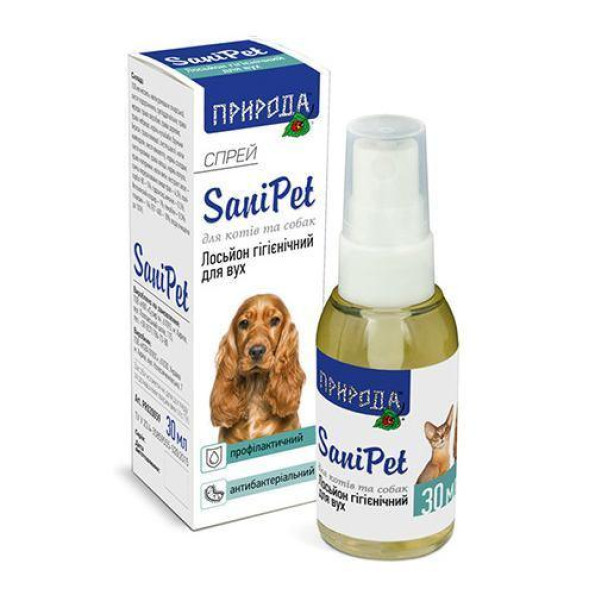 Sani Pet Спрей для ухода за ушами для собак Природа 30 мл Sani Pet Спрей для ухода за ушами для собак Природа 30 мл