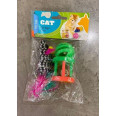 Іграшка для котів &quot;НАБОРЧИК&quot; мишка з пір\'ячками, кулька та каталка з дзвіночками 3шт 