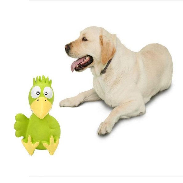 Іграшка для собак Горобець латексний з пищалкою, зелений 13см  -
                                                        Фото 2