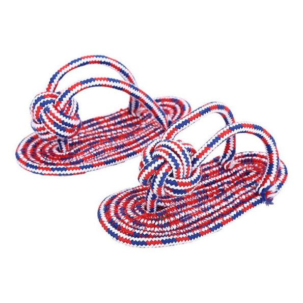Іграшка для собак канатна ТАПОЧКИ В\'єтнамки, червоні 14см 