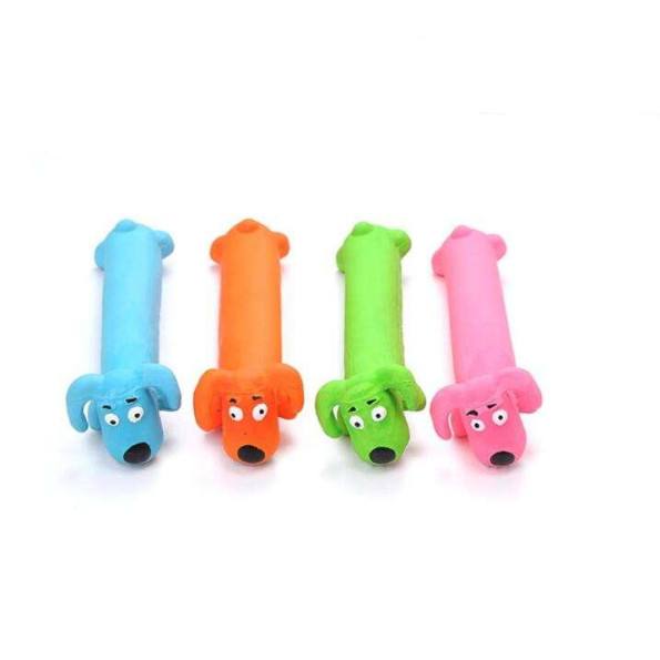 Іграшка для собак Довга собака латексна з пищалкою, зелена 26см  -
                                                        Фото 2