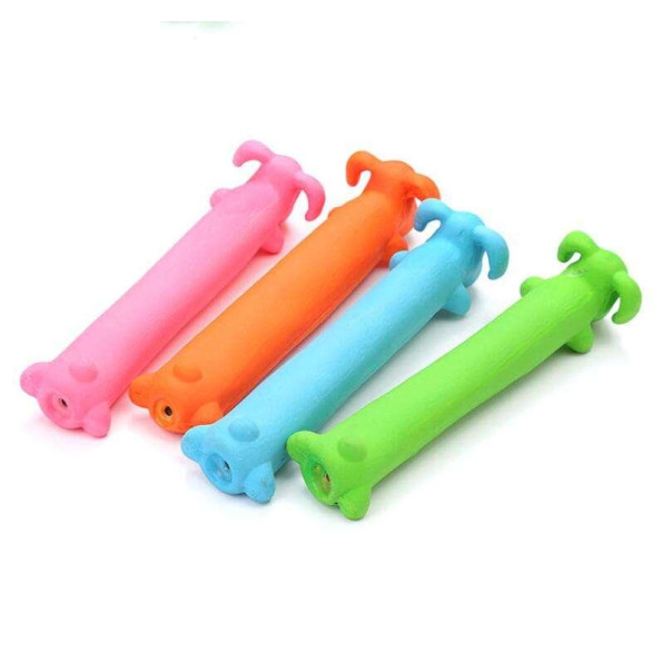 Іграшка для собак Довга собака латексна з пищалкою, зелена 26см  -
                                                        Фото 3