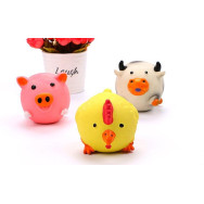 Іграшка для собак Хрюшка кругла латексна з пищалкою, рожева 7см 