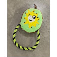 Игрушка для собак Charming Toy DRAWSTING КИВИ плюшевая с пищалкой и канатом 10*13cm
