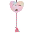 Іграшка для собак Charming Toy DREAM LOVE Серце плюшеве з пищалкою та канатом 17*40cm 