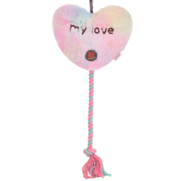 Іграшка для собак Charming Toy DREAM LOVE Серце плюшеве з пищалкою та канатом 17*40cm 