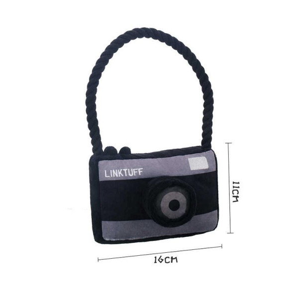 Іграшка для собак Charming Toy TRAVEL ФОТОКАМЕРА плюшева з пищалкою та канатом 18*16cm Іграшка для собак Charming Toy TRAVEL ФОТОКАМЕРА плюшева з пищалкою та канатом 18*16cm
