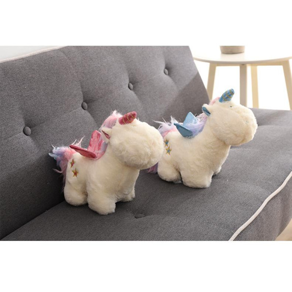 Іграшка для собак Elite Конячка-єдиноріг із зірочками плюшева зі звуком, біла 32*27см  -
                                                        Фото 2