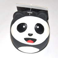 Іграшка для собак Elite Панда м\'ячик латексна зі звуком, чорна 9см 