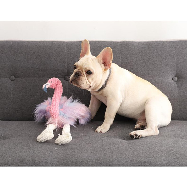 Іграшка для собак Elite Фламінго плюшева зі звуком, рожева 23*43см  -
                                                        Фото 2