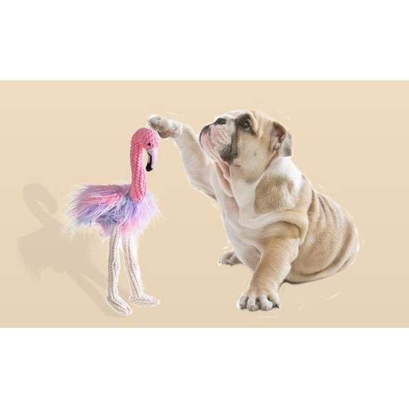Іграшка для собак Elite Фламінго плюшева зі звуком, рожева 23*43см  -
                                                        Фото 3
