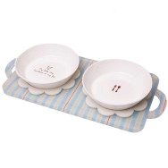 Керамические миски для собак и кошек на голубой подставке Oops 