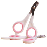 Когтерез металевий для обстригання кігтів у собак і котів з пластиковою ручкою, білий з рожевим  Когтерез металевий для обстригання кігтів у собак і котів з пластиковою ручкою, білий з рожевим