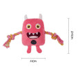 Игрушка для собак Charming Toy Monster Series Монстр с канатами и пищалкой, 24cm розовый