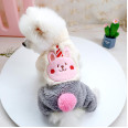 Плюшевый комбинезон для собак PetCircle Birthday RABBIT наряд на День Рождения, серый