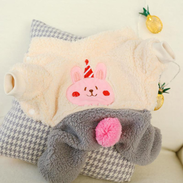 Плюшевый комбинезон для собак PetCircle Birthday RABBIT наряд на День Рождения, серый -
                                                        Фото 3