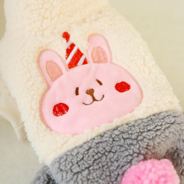 Плюшевый комбинезон для собак PetCircle Birthday RABBIT наряд на День Рождения, серый -
                                                        Фото 5