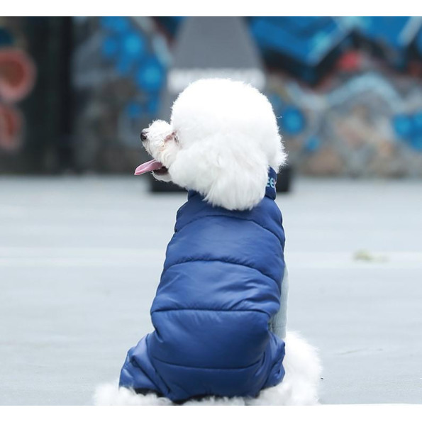 Комбинезон для собак зимний для собак Cheepet "Дутик" двухсторонний Синий 2XL -
                                                        Фото 2