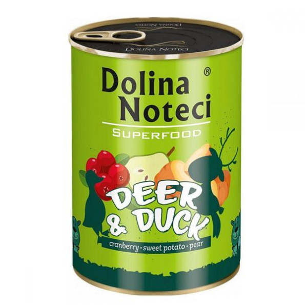 Консервы для собак DOLINA NOTECI PREMIUM SUPERFOOD олень и утка 400г