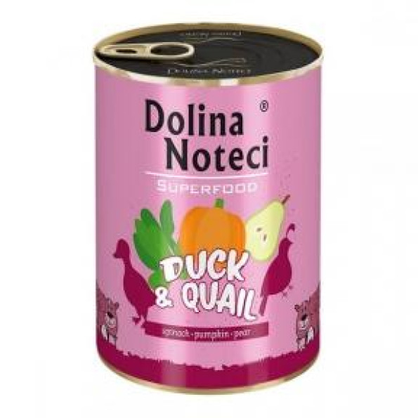 Консервы для собак DOLINA NOTECI PREMIUM SUPERFOOD утка и перепелка 400г