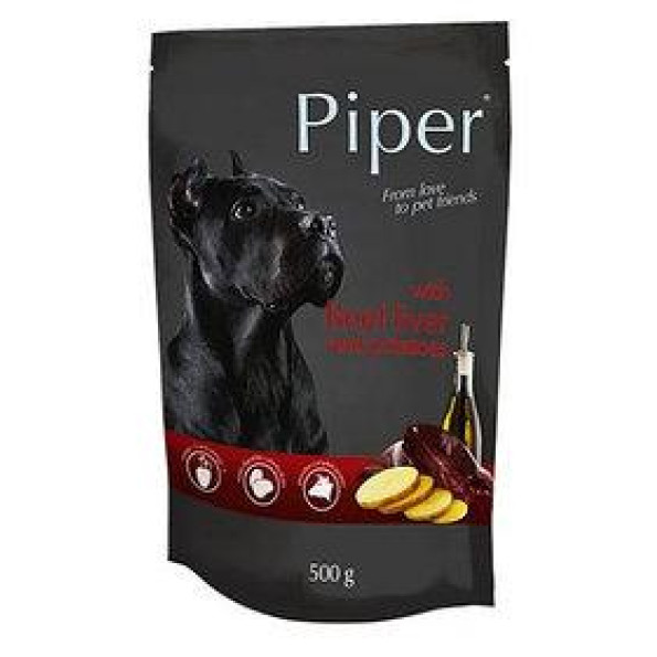 Консервований корм для собак Piper Dog Яловича печінка та картопля ПАУЧ упаковка 500г Консервований корм для собак Piper Dog Яловича печінка та картопля ПАУЧ упаковка 500г