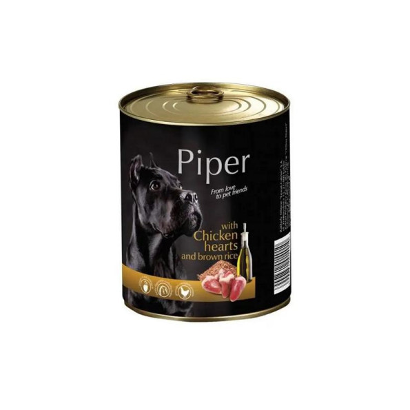 Консерви для собак Piper Dog Курячі серця та коричневий рис 400г 