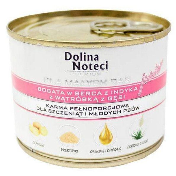 Консерви для цуценят DOLINA NOTECI PREMIUM JUNIOR дрібних порід із серцем індички та гусячою печінкою Консерви для цуценят DOLINA NOTECI PREMIUM JUNIOR дрібних порід із серцем індички та гусячою печінкою