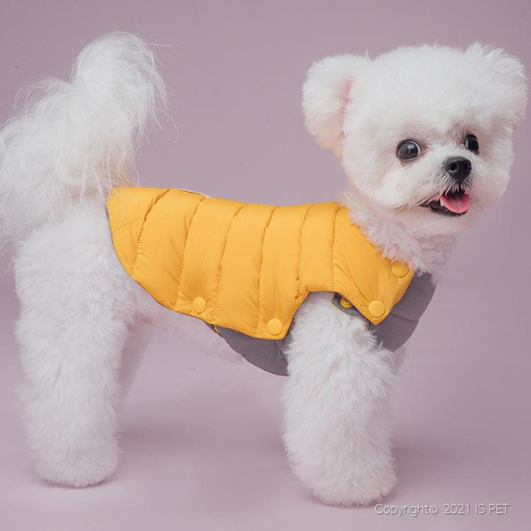Зимний жилет для собак Is Pet двухсторонняя на пуху желтая 2XL -
                                                        Фото 3