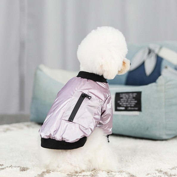 Куртка для собак Cheepet ПЕРЛАМУТРОВАЯ без капюшона, фиолетовая -
                                                        Фото 2