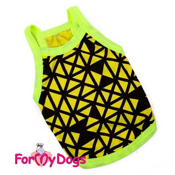 Майка для собак For My Dogs "Черные бантики" желтый Майка для собак For My Dogs "Черные бантики" желтый
