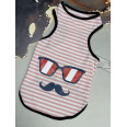 Майка для собак Multibrand "Glasses mustache" рожевий