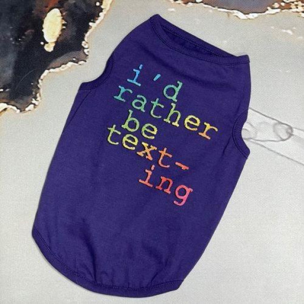 Майка для собак Multibrand "I'd Rather be Texting" синий Майка для собак Multibrand "I'd Rather be Texting" синий