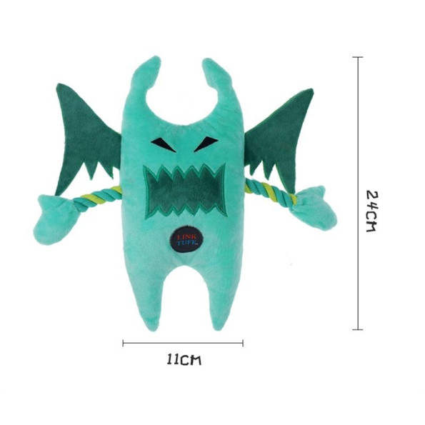 Игрушка для собак Charming Toy Monster Series Монстр с канатами и пищалкой, 24cm зеленый Игрушка для собак Charming Toy Monster Series Монстр с канатами и пищалкой, 24cm зеленый