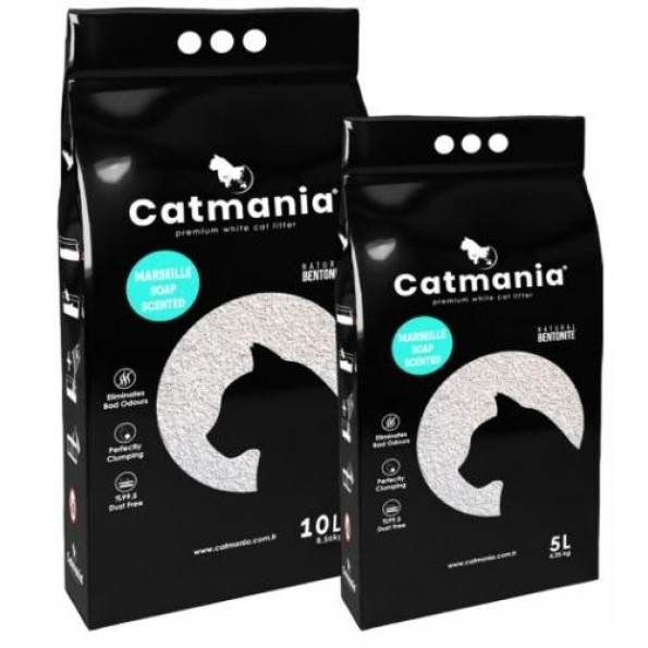 Наполнитель бентонитовый для котов CATMANIA марсельское мыло+бирюзовые гранулы 10л Наполнитель бентонитовый для котов CATMANIA марсельское мыло+бирюзовые гранулы 10л