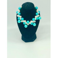 Ожерелье для собак и котов из Зеленого жемчуга на серебрянной цепочке Ожерелье для собак и котов из Зеленого жемчуга на серебрянной цепочке