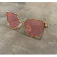 Очки для собак Multibrand "Gold/Mirror Pink" золото/зеркальное розовое стекло