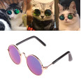 Очки для собак Multibrand "Retro Gold/Pink Shades" золото/розовый хамелеон