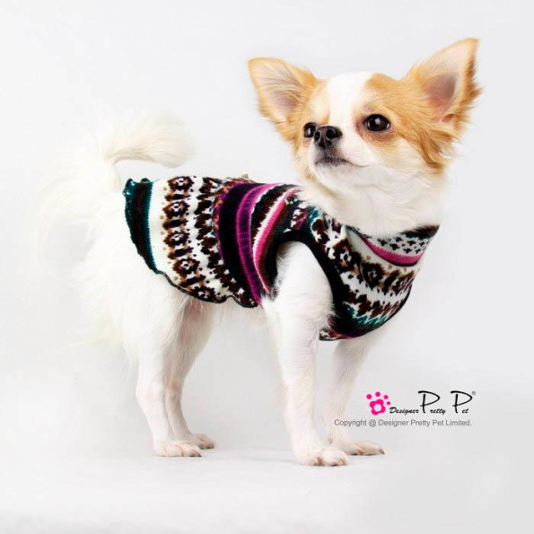 Платье вязанное для собак Pretty Pet "Узоры" -
                                                        Фото 4